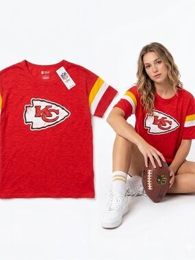 NFL Kansas City Chiefs Red  Womens Short Sleeve Tee with Logo